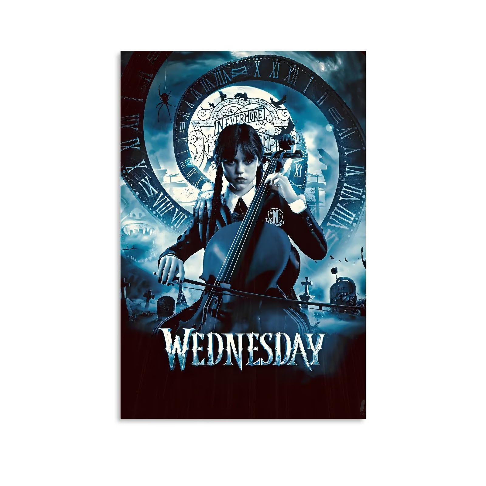 Wednesday Addams 12X18inch UnFramed Canvas Poster Wall Art Poster Decoration For Room Aesthetic Horror TV Series Pcs