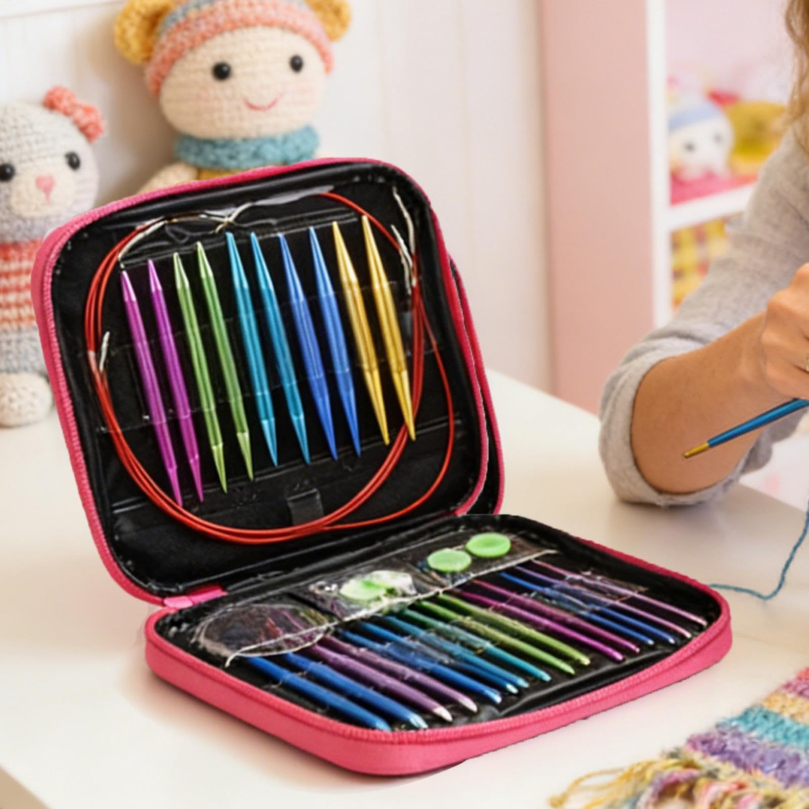 Ferri Da Maglia Circolari Set Lega di Alluminio Assortita