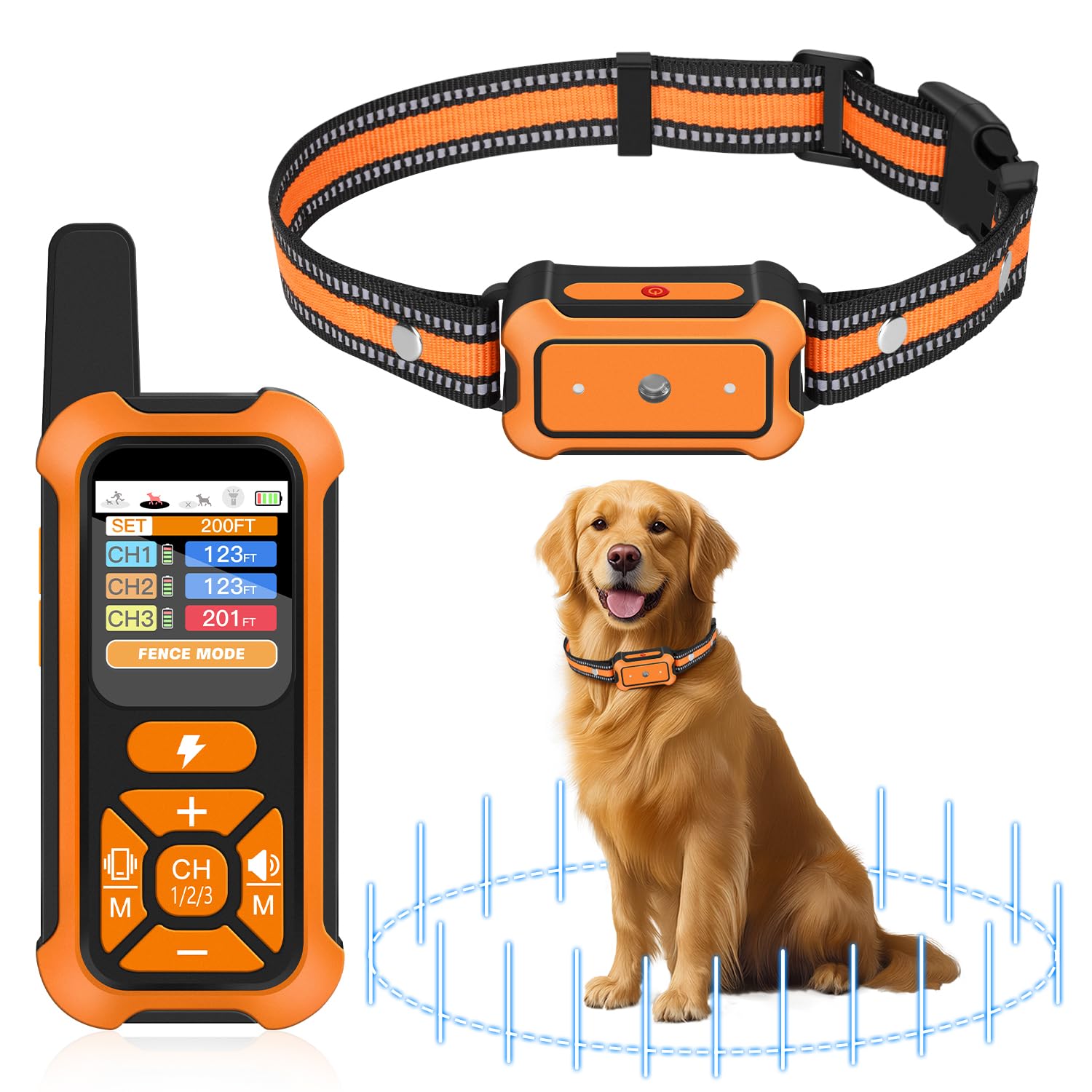Photo 1 of LYZPET 3-in-1 Wireless Dog Fence System: Ultra-Precise ±1Ft, Electric Shock Fence Featuring Indoor Barrier & Remote Training, IPX7 Waterproof Collar, 3 Correction Modes, 15+ lbs Dogs