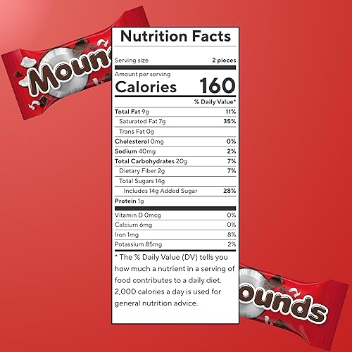 Miniatura 7 de Mounds Chocolate oscuro y coco  Caramelos a granel  Bolsa de 5 libras aproximadamente 130 montículos de caramelo  Caramelo de chocolate, caramelo de