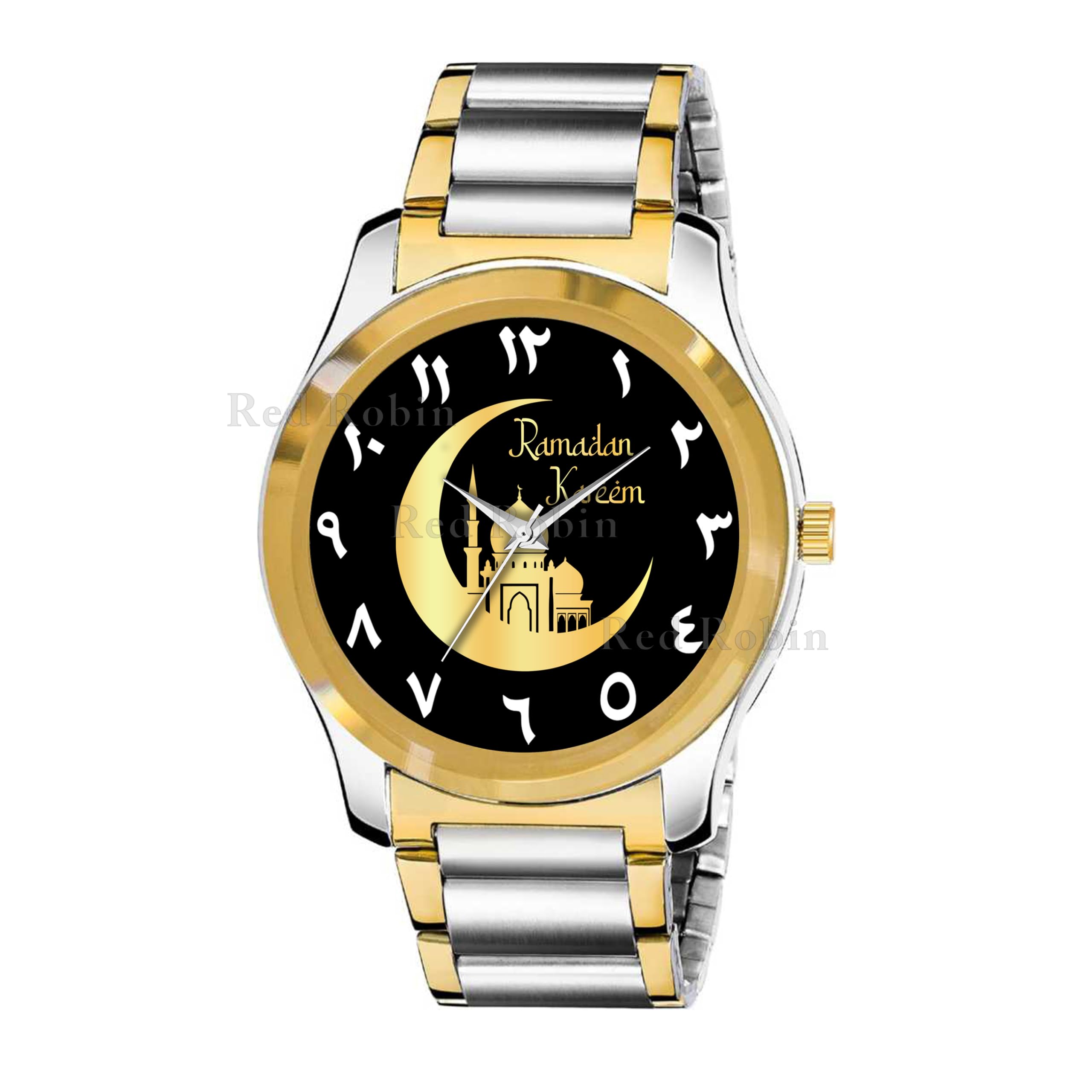 Talgo Analog Ramadan Design Black Dial Stylish Gold Stainless Steel Strap Wrist Watch for Muslim Men and Boys, Pack of 1 - Ramadan-GP-Men (B0CXMCZBTJ) Amazon Price History, Amazon Price Tracker
