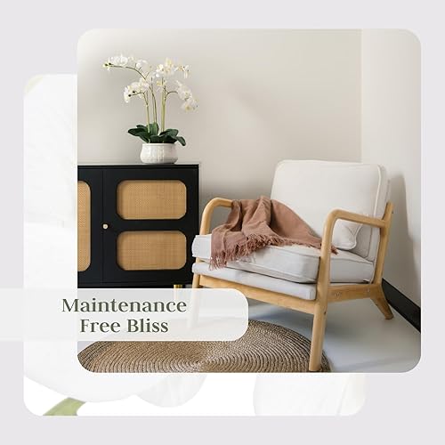 Miniatura 15 de CG Hunter Planta de orquídea sintética con suculentas, soporte de exhibición de flores artificiales de alta calidad para interiores de 23 pulgadas