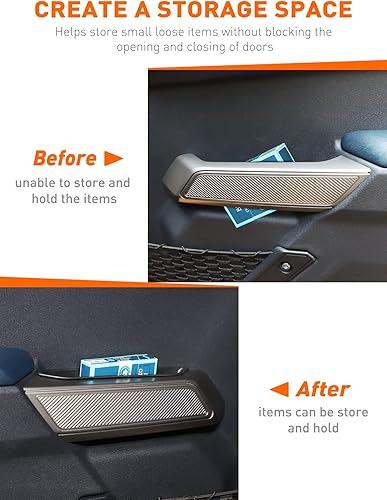 Miniatura 3 de Savadicar Caja de almacenamiento para manija de puerta, organizador de bolsillos interiores de ABS para Ford Bronco 2021 2022 2023 de 4 puertas,