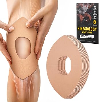 Kinesiology Tape for Knees, 10 Pcs Precut Kinesiology Tape for Knee Pain Relief & Support, Waterproof & Elastic Athletic Tape for Knee Stability, Breathable & Comfortable Kinesiology Tape Precut