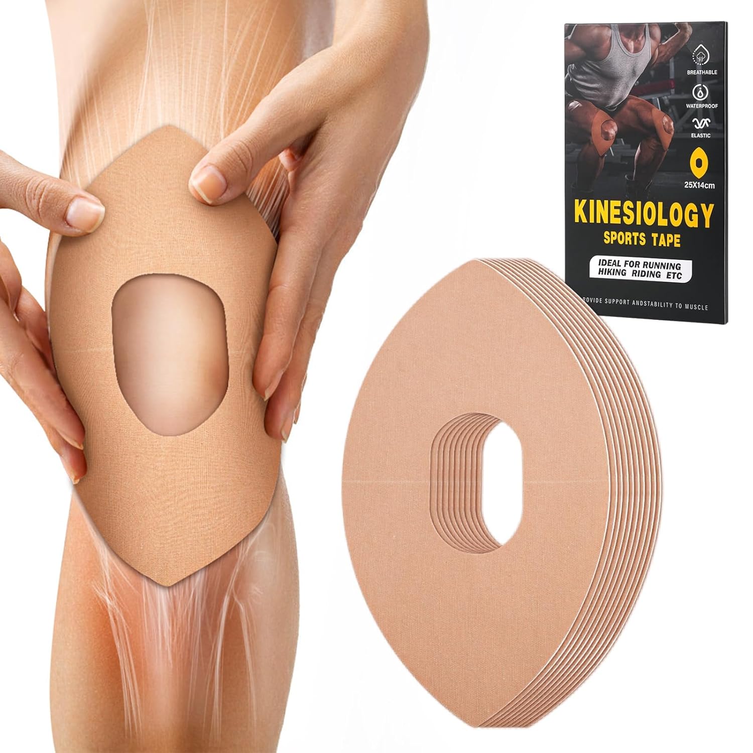 Kinesiology Tape for Knees, 10 Pcs Precut Kinesiology Tape for Knee Pain Relief & Support, Waterproof & Elastic Athletic Tape for Knee Stability, Breathable & Comfortable... 10 Kinesiology Tape for Knees, 10 Pcs Precut Kinesiology Tape for Knee Pain Relief & Support, Waterproof & Elastic Athletic Tape for Knee Stability, Breathable & Comfortable... - Image 8