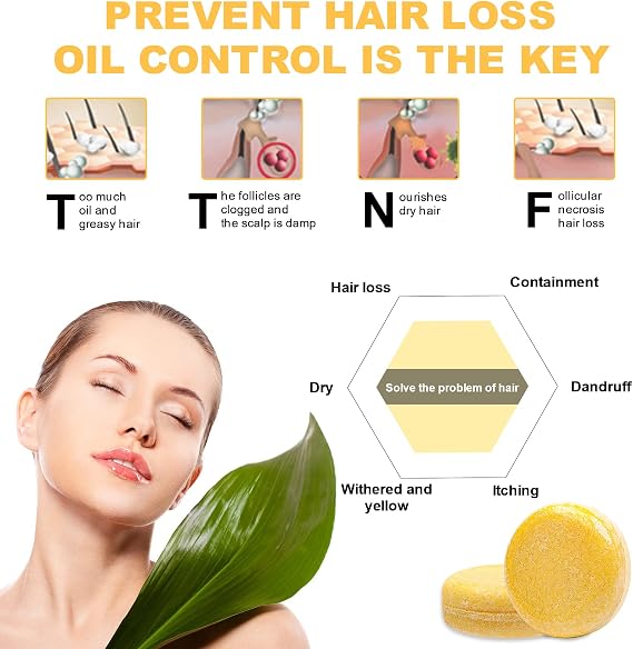 Ginger Hair Regrowth Shampoo Bar, Anti Hair Loss Ginger Shampoo Soap, Promotes Hair Growth, Hair Growth Repair (1PC)