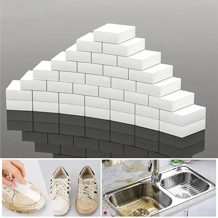 Magic Cleaning Sponge Eraser, 100Pack Melamine Sponge Foam Cleaning Pads, Non-Scratch Scrub Sponge, Multi-Functional Household Cleaning Kitchen Dish Sponges