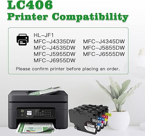 Miniatura 2 de GREENARK LC406 - Cartuchos de tinta compatibles con Brother LC 406 para HL-JF1 MFC-J4335DW MFC-J4345DW MFC-J4535DW MFC-J5855DW MFC-J5955DW