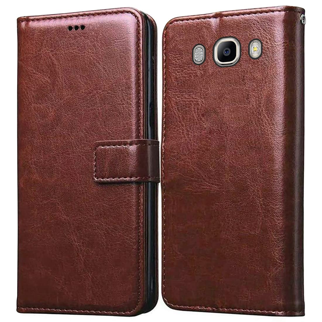 Flip Cover Back Case for Samsung Galaxy J7 (2016) | Premium Leather Finish | Inbuilt Pockets & Stand | Flip Cover Back Case for Samsung Galaxy J7 (2016) (Brown)