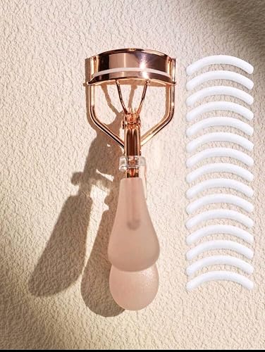 Eyelash Curler with Soft Silicone Refill Pad, Rose Gold Lash Curler for Natural Long-Lasting Curl, Ergonomic Curling Tool for Women