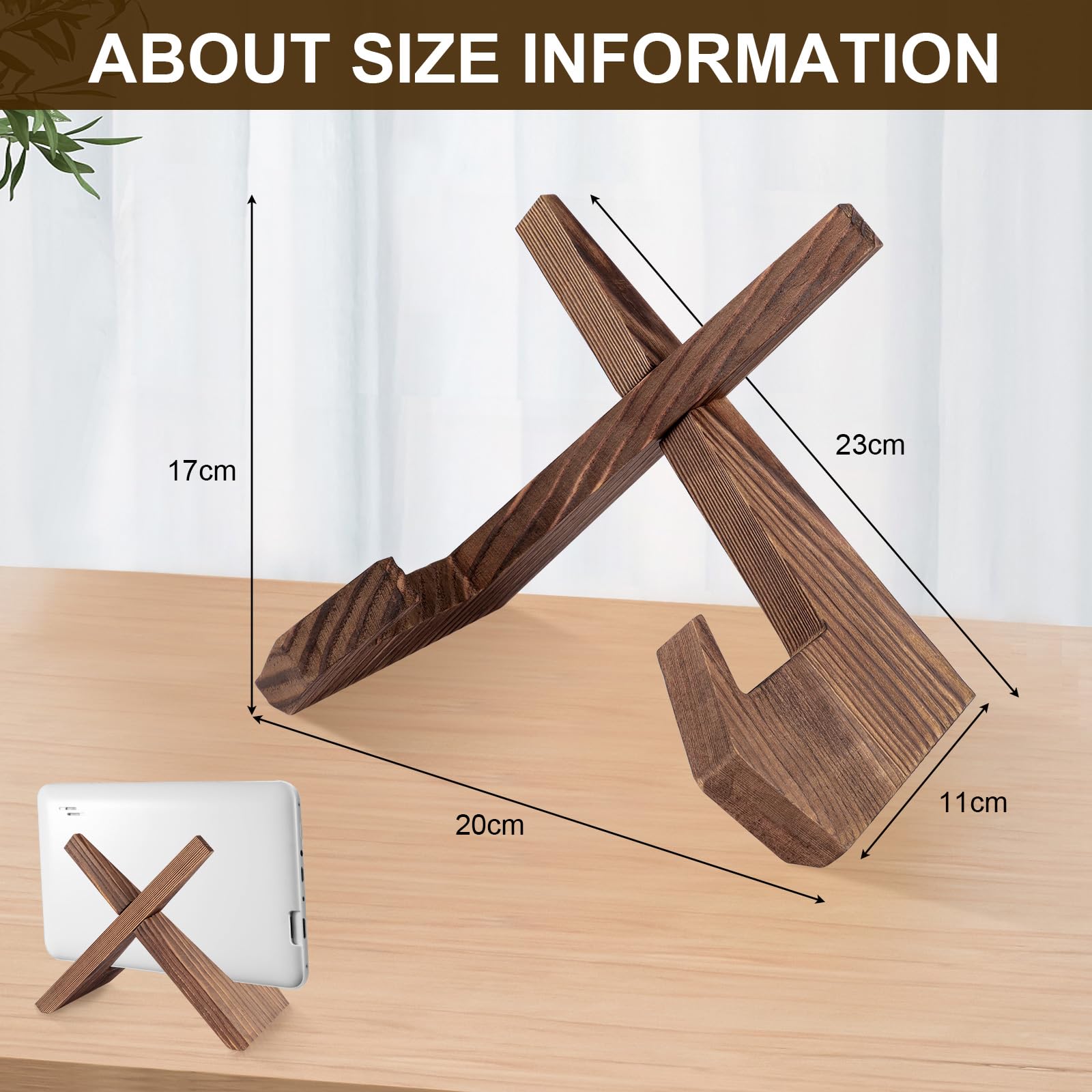 Leggio per Libri con Base Girevole a 360°,Supporto per Libri in Legno,Supporto per Lettura Pieghevole, con clip laterale,per ricette, riviste, tablet, laptop,Spartito