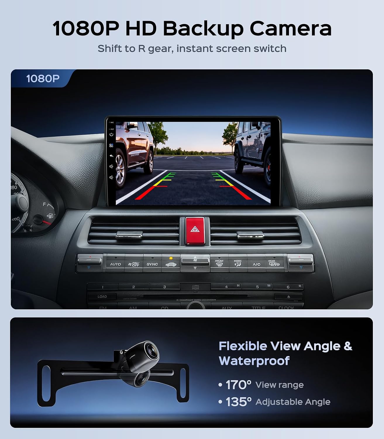 Car Radio Stereo for Honda Accord 8th 2008 2009 2010 2011 2012 2013 | Linux 10.2 Inch Touchscreen CarPlay Android Auto Navigation Head Unit WiFi Bluetooth FM/AM SWC