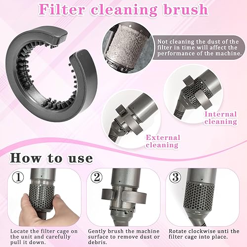 Miniatura 6 de AFDD Reemplazo de la cubierta del filtro exterior para Dyson Airwrap Hair Styler HS01 HS05 Modelos Filtro externo Filtro magnético Jaula piezas de