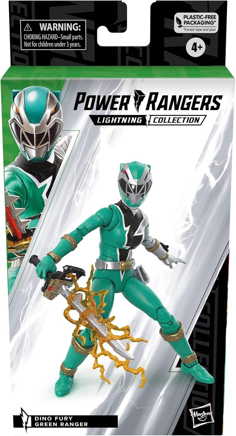 Power Rangers Lightning Collection Dino Fury Green Ranger 6-inch Scale Action Figure, Toys and Action Figures for Kids Ages 4 and Up