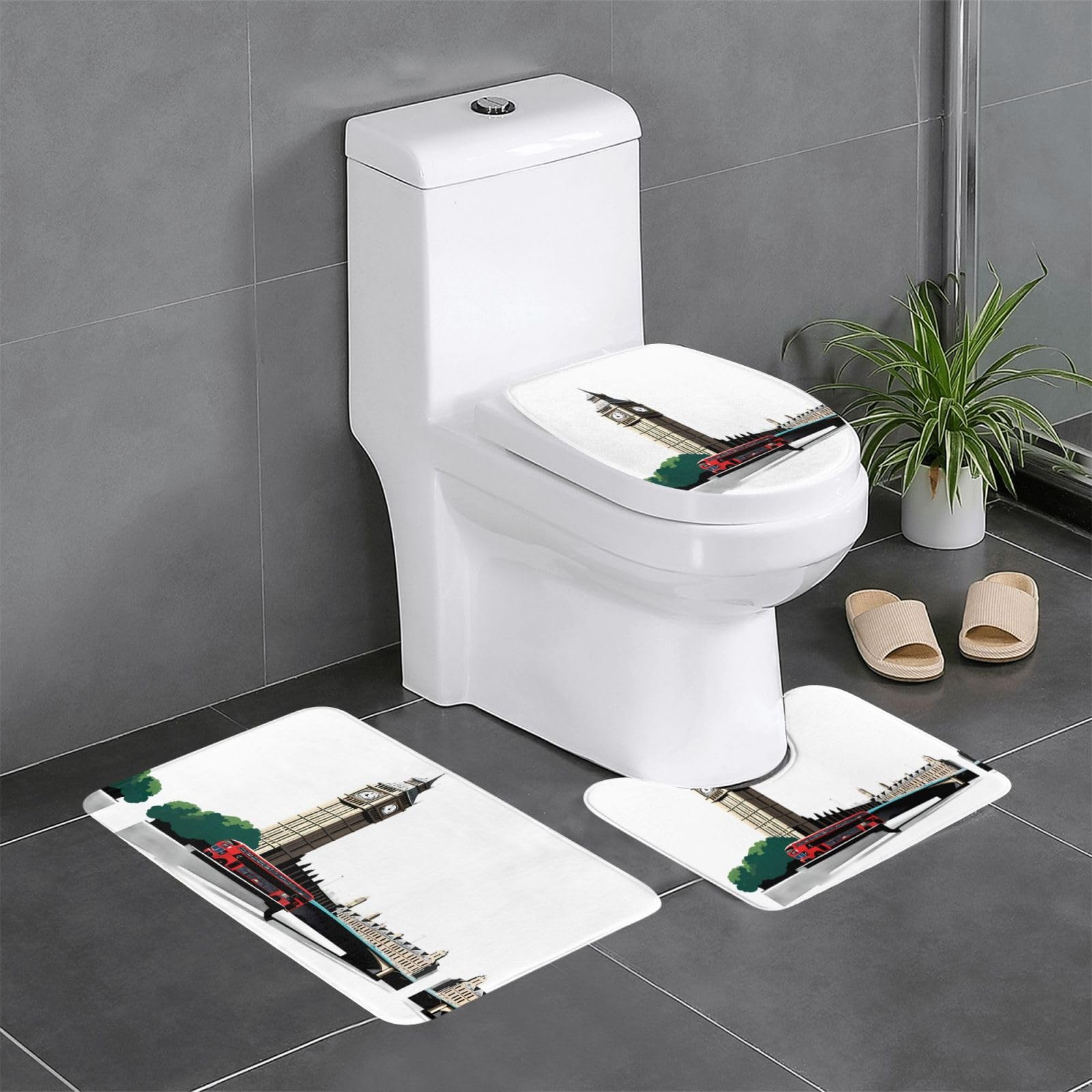 Tapis de salle de bain antidérapants WHJDPP pour éviter les glissades sur sol de WC mouillé