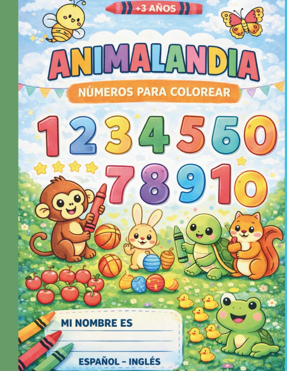 Animalandia: Números para Colorear: Aprende coloreando | Español – Inglés | +3 años