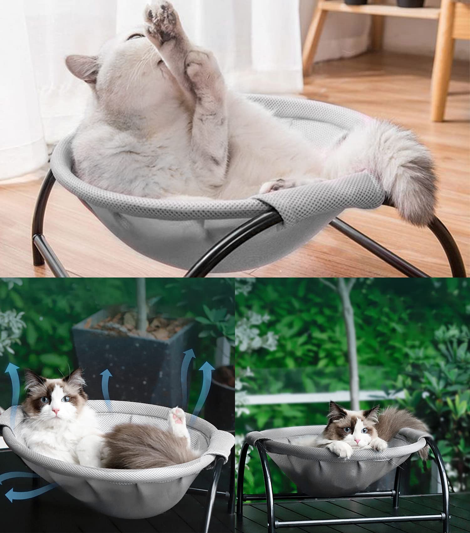 Amazon.co.jp: 猫ベッド ペットハンモック 夏用 自立式 小型犬/ 猫用