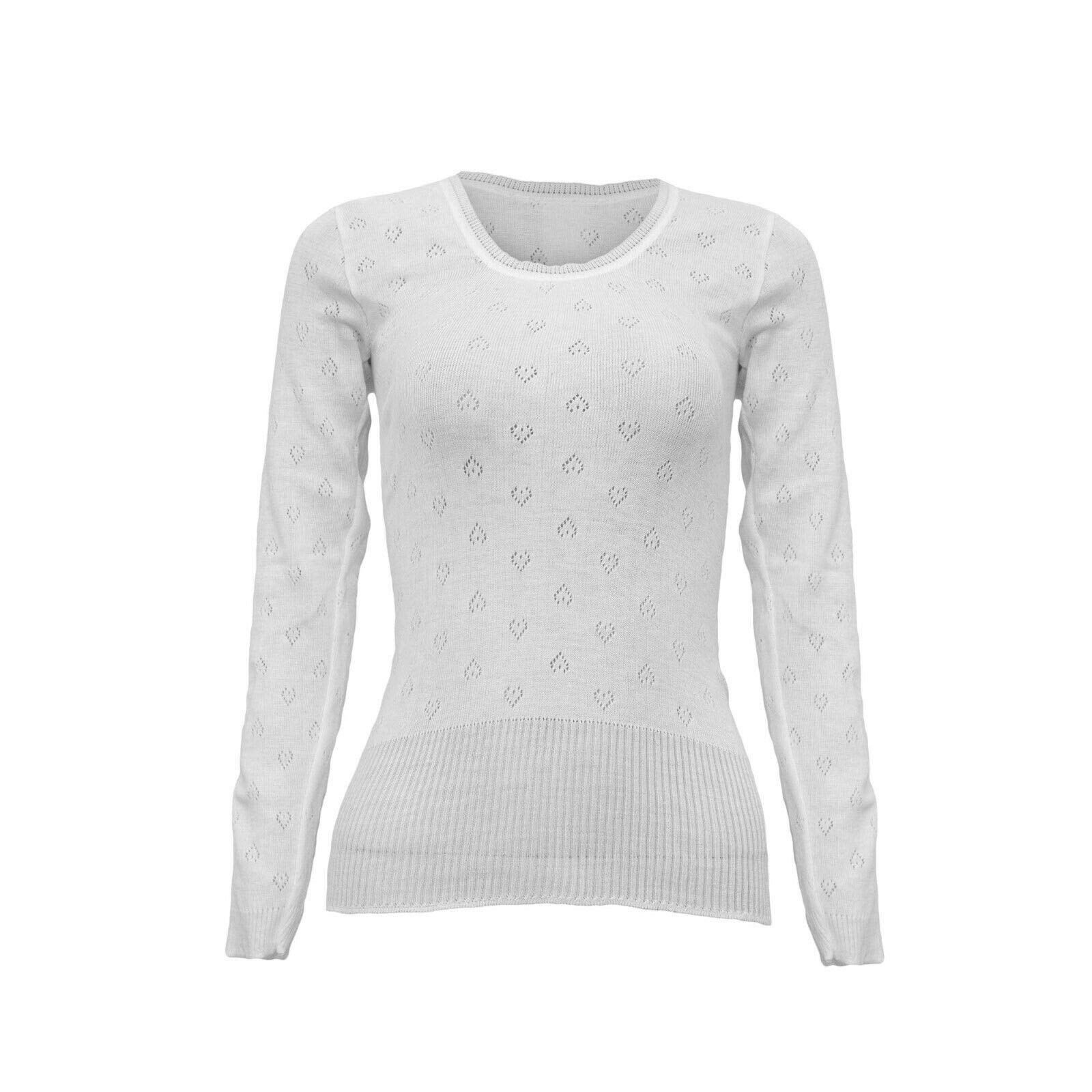 Top Linen (Nw) Limited Women's Long Sleeve Vest Round Neck White Snowdrop Thermal Underwear - Cotton Soft Vest Tops & Pantee, Long Johns (, X Large (Xos) (18-20) Uk)