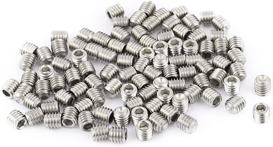 Aexit 100Pcs M3 Accessories x 3mm Stainless Steel Hex Socket Set Grub Screws Headless IR Illuminators Cup Point