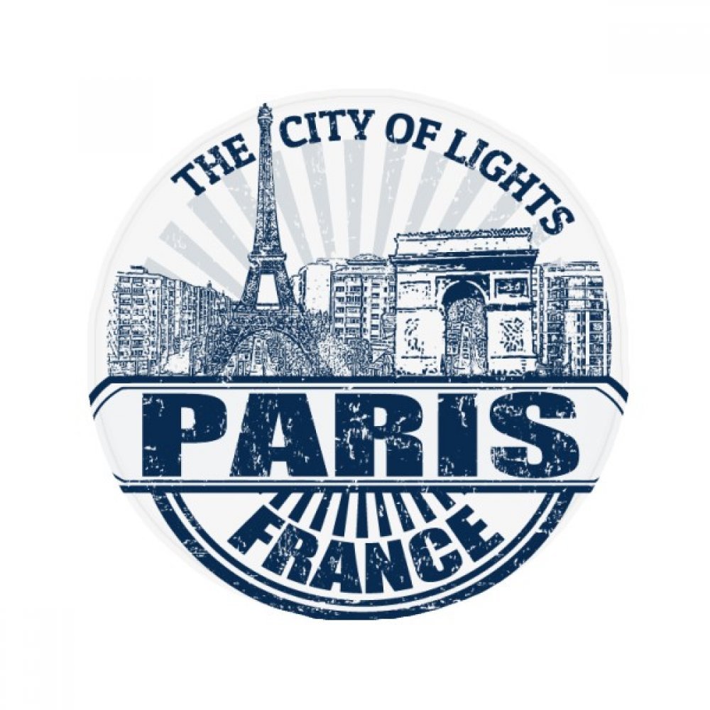 Tapis de sol Tour Eiffel Paris rond 50cm antidérapant multicolore