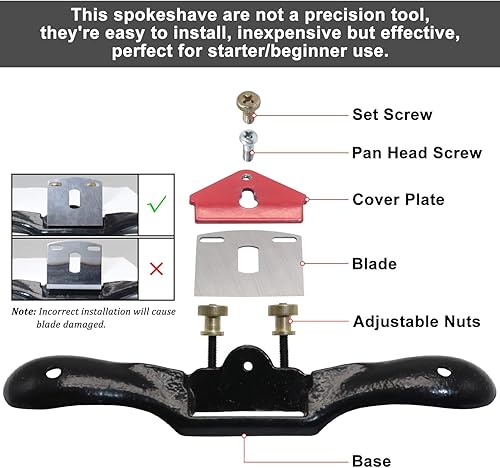 Miniatura 4 de KOOTANS 2 radios ajustables de 9 pulgadas y 10 pulgadas con base plana, 4 cuchillas de repuesto y lima de raspado de 4 vías, herramienta de