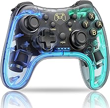 Switch Controller for Nintendo Switch/OLED/Lite, Replacement for Nintendo Switch Pro Controller Support PC & Android/iOS with Cool RGB LED, Wireless Switch Controller with Turbo,Vibration
