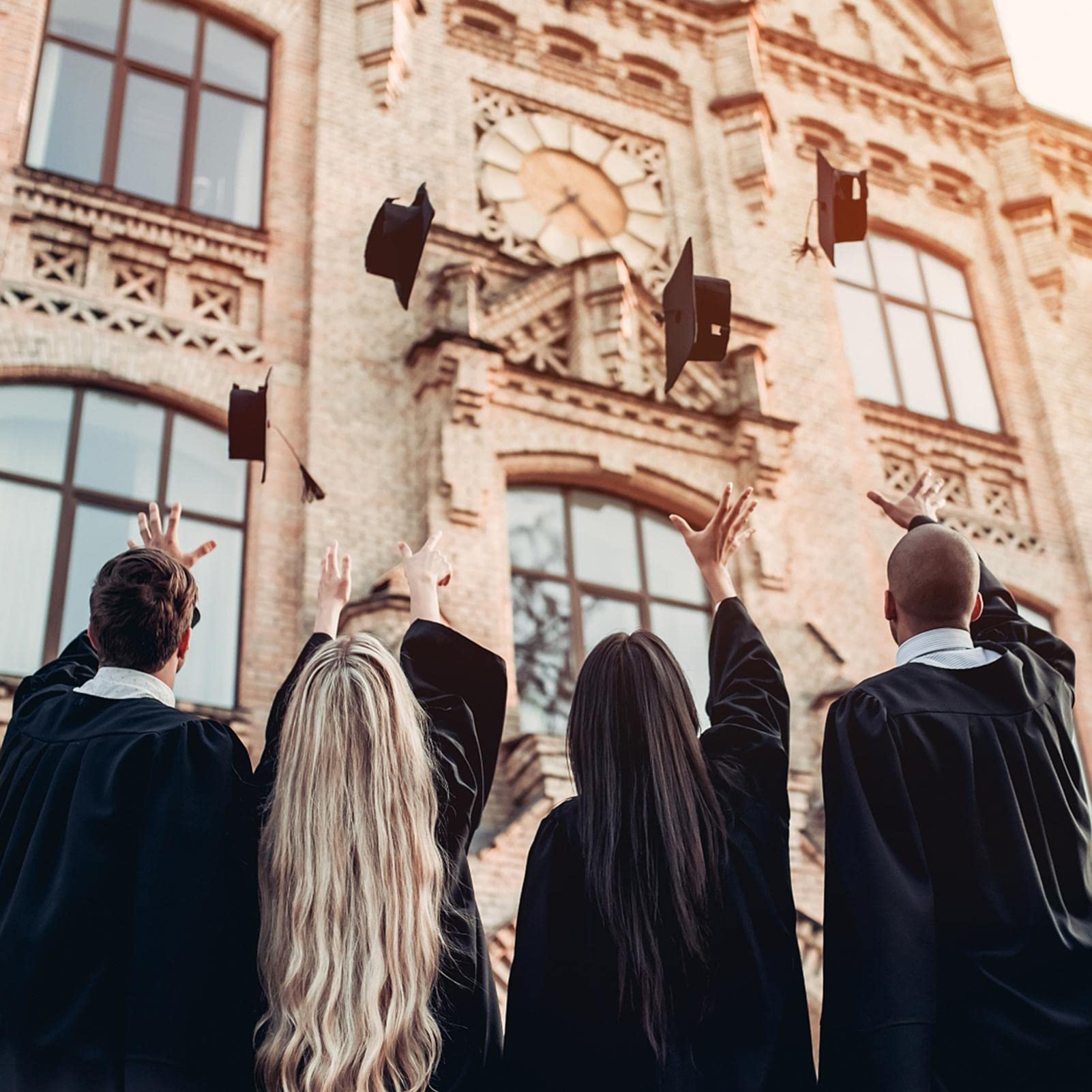 Toga y Birrete de Graduación, Vestido de Graduación con Colgante de Borla para Hombres y Mujeres