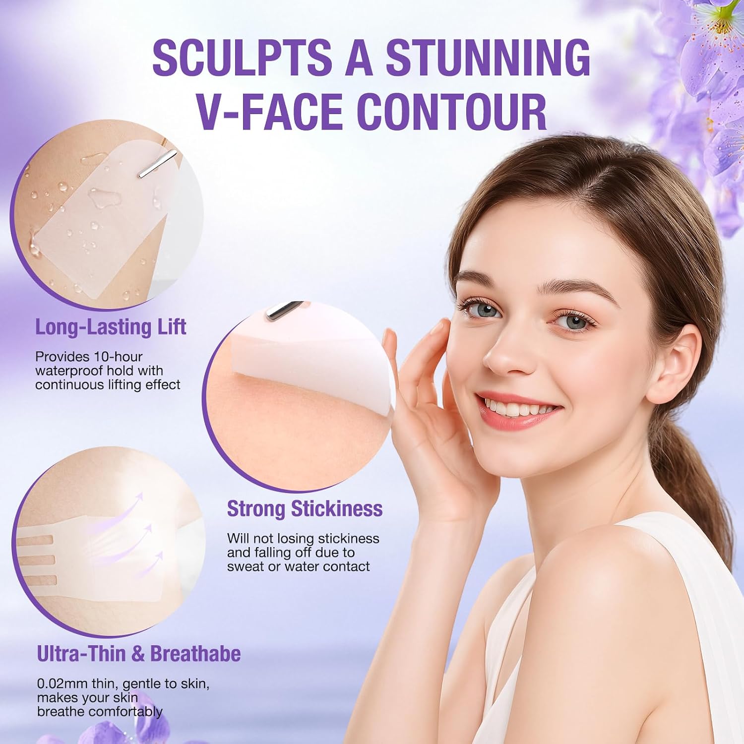 Face Neck Lifting Tape Reusable Neck Lift Strips Neck bands for neck lift Physical Anti-Aging Neck Wrinkle Patches for Smoother Firmer Neck Skin Say Goodbye to Neck Wrinkles (Transparent-1)