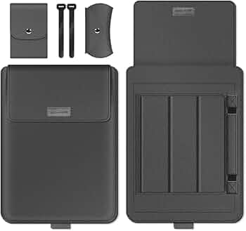 Chemistors Laptop Case Sleeve/Stand | 3 in 1 | Integrate with Adjustable Stand & Mouse Pad, Laptop Leather Case Bag for Laptops | Pu Leather Sleeve La...