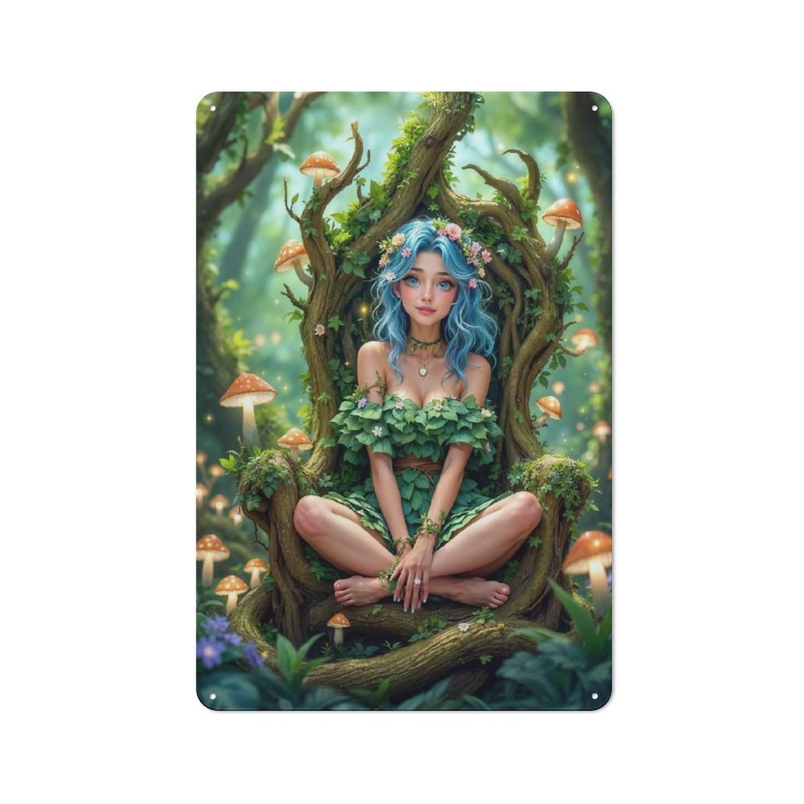 Junmoney Style-16 Forest Nymph Throne Metal Gift Sign 30X20cm, Vintage Home Wall Decor For Home, Shop, Pub Or Studio Wall