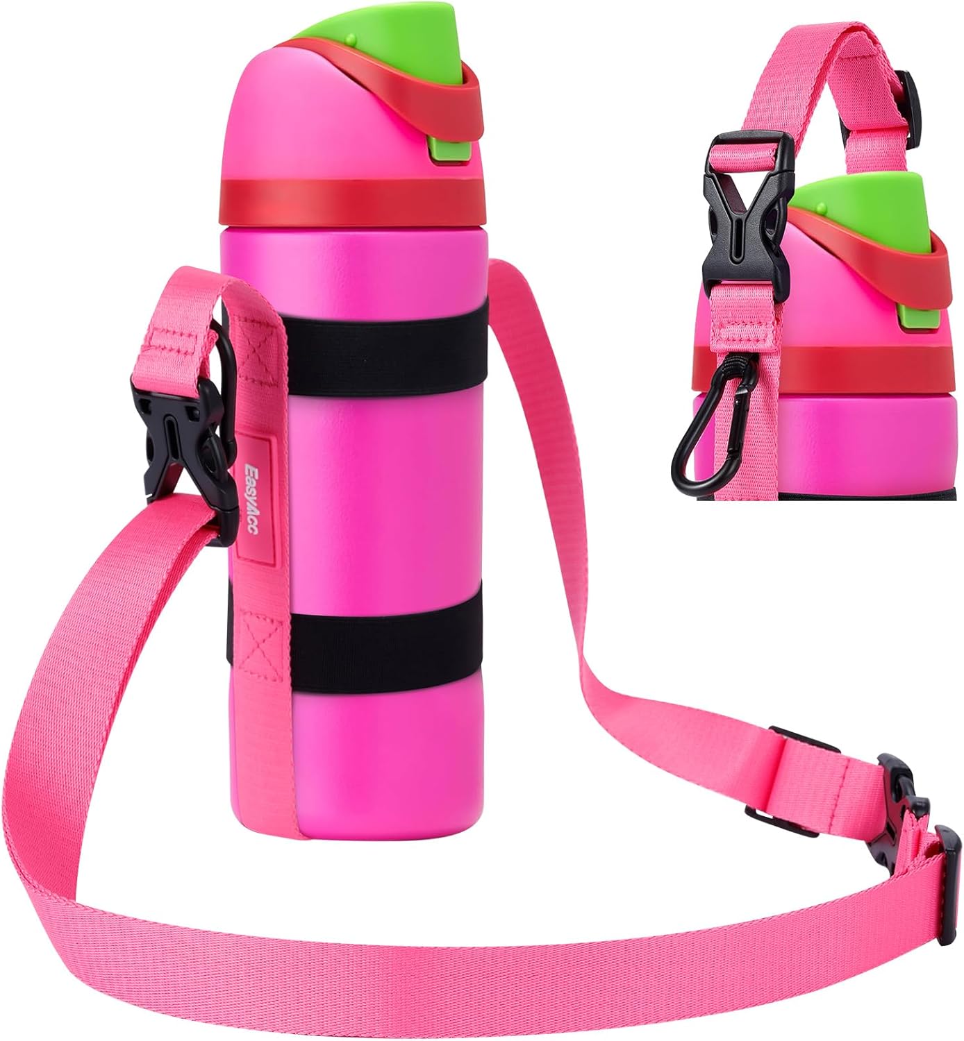 EasyAcc Water Bottle Holder Strap Sling, for Owala FreeSip 24 32 40 oz, Hydro Flask, Cirkul, Yeti, Stanley Flip, Universal Water Bottles, with Carabiner, for Walking Curise Travel (Bottle Excluded)