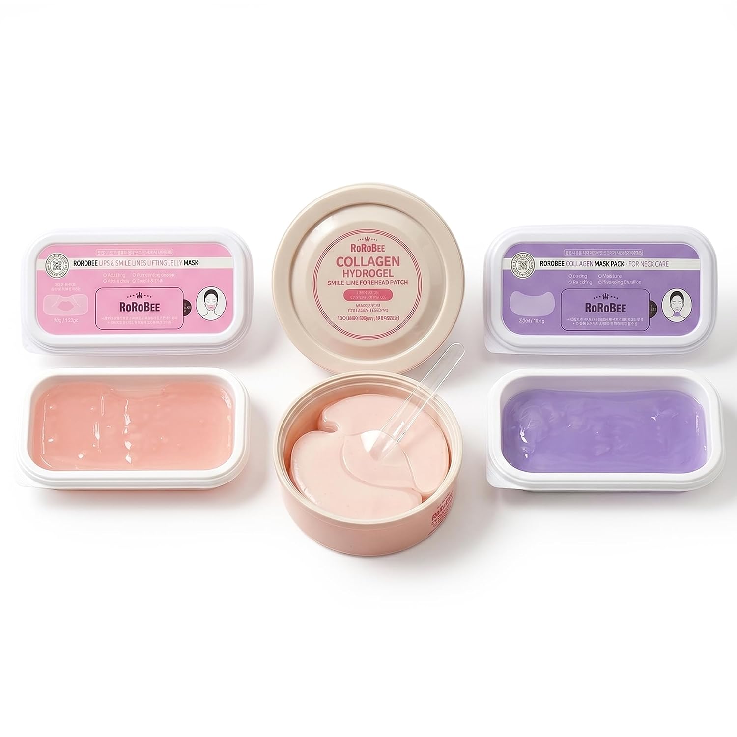 Wrinkle Triple Mask Trio - Premium Hydrogel Collagen Face Mask Set for Anti-Aging, Deep Wrinkle Care & Fine Lines, Firming Korean Skincare