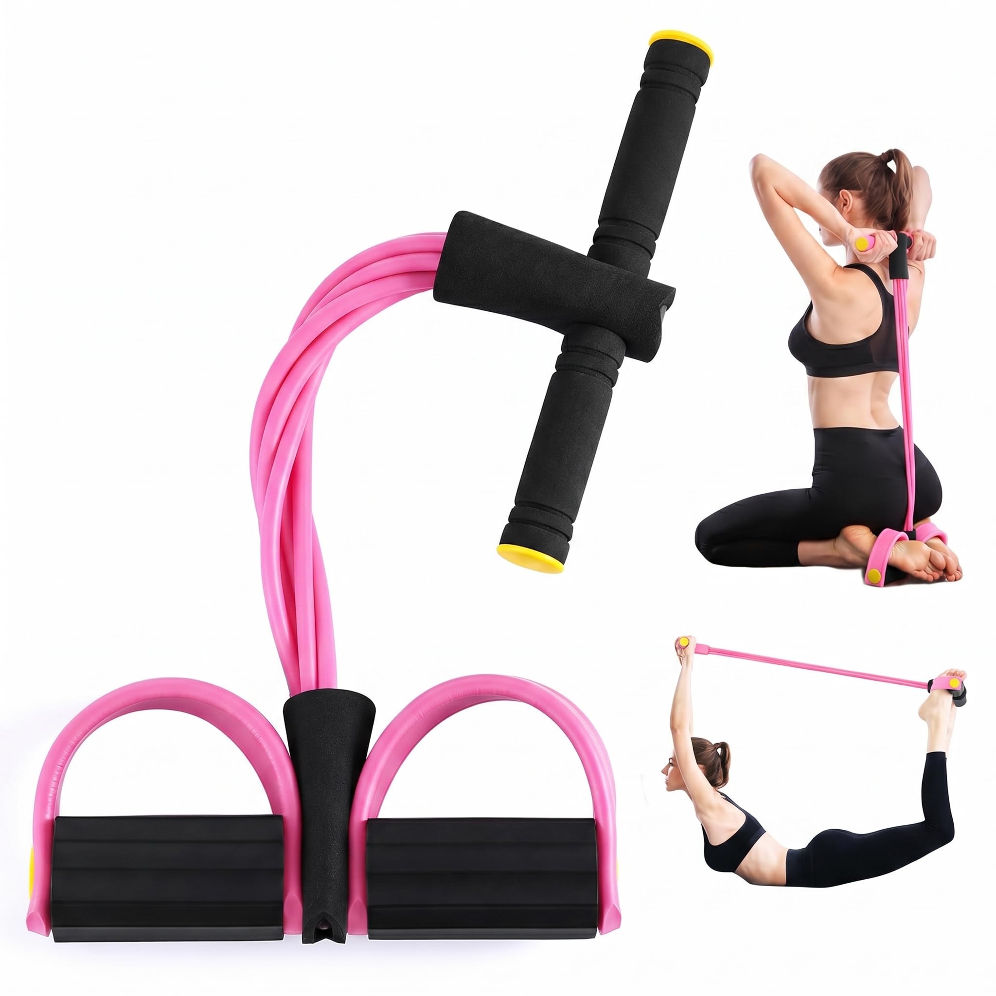 Abdominal Trainer | Sit-Up Training Equipment | Bodybuilding Expander | Full Body Trainer for Home | 6 Tubes | Elastic Pull Rope | Multifunctional Leg Exerciser for Fitness | Weight Loss|Yoga