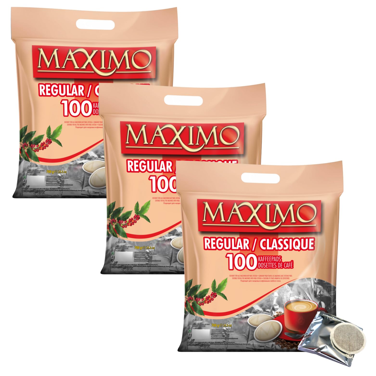 MAXIMO Classique - 300 dosettes individuelles de café compatibles SENSEO