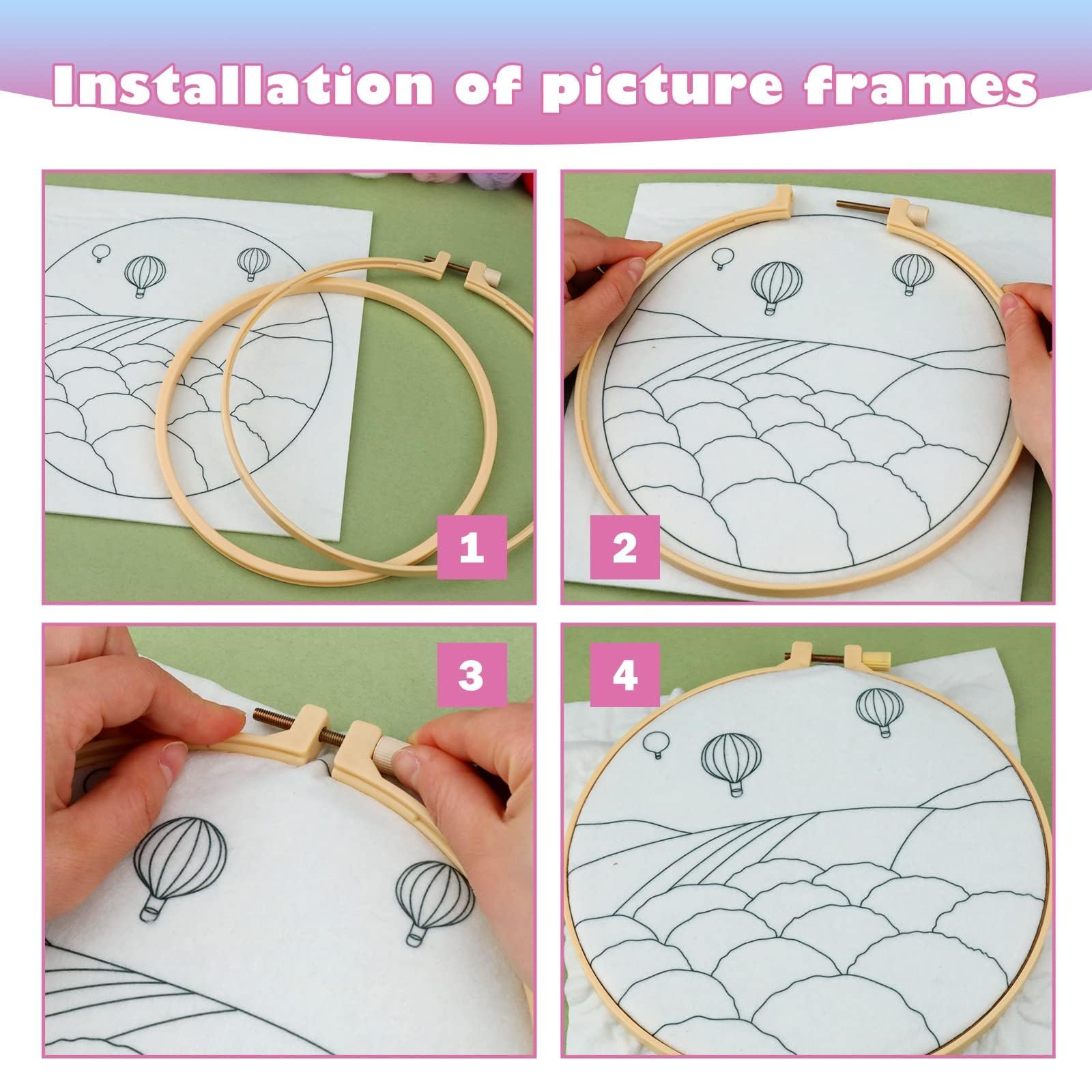 Kit De Feutrage à L'Aiguille BUOKKON 2 Pièces - Kit Démarrage Fleurs Avec Laine, Aiguilles Et Instructions, DIY Décoration
