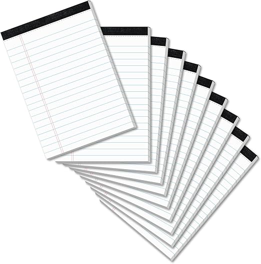 10 Pads Legal Pads 4x6 Inch Lined Ruled Perforated Writing