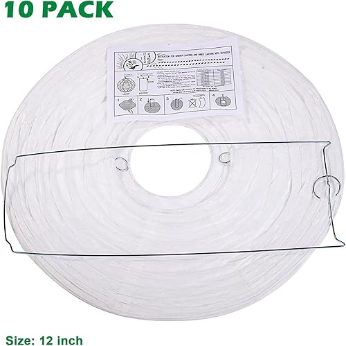 Miniatura 10 de LURICO 16 linternas de papel azulblanco (tamaño de 4, 6, 8, 10 pulgadas), decoración de papel chinojaponés, faroles de bola para decoración del