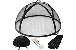 Fire Pit Screen with Open Lid - Safety Mesh Screen | Cover and Accessories