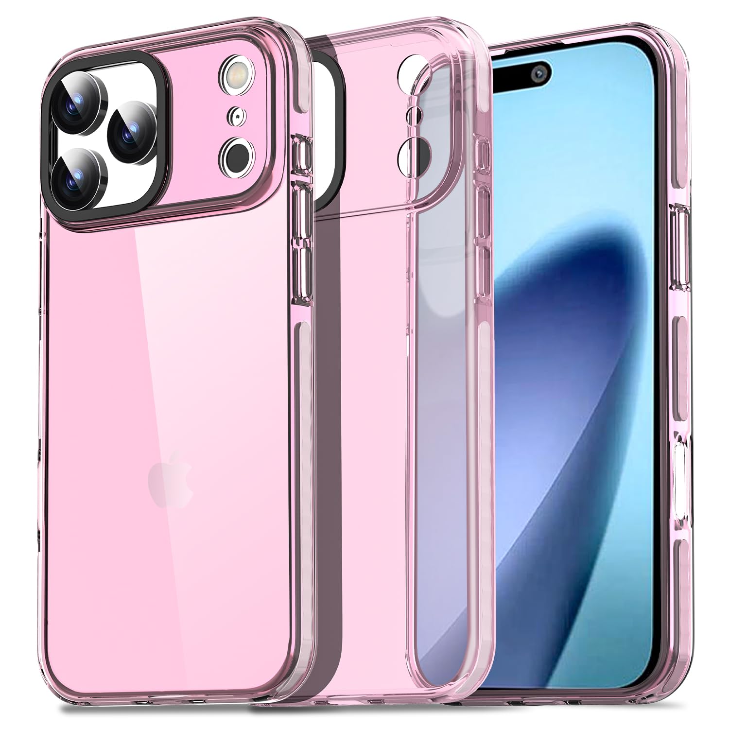 Amazon.co.jp: AICase iPhone 17 Pro ケース クリアピンク 透明 耐衝撃