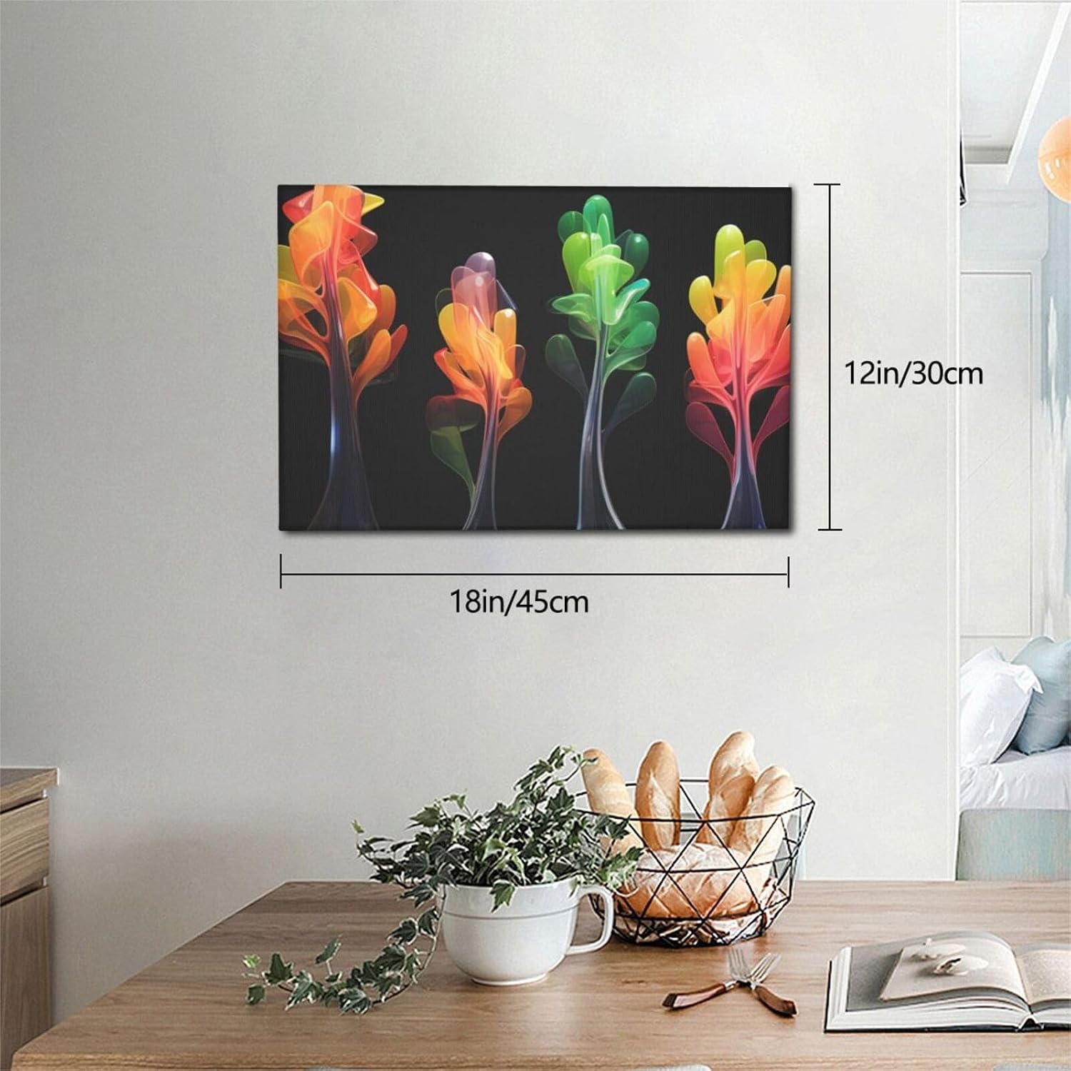 BTCOWZRV Four Watercolor Trees Poster Decorative Paintings Canvas Wall Art Unframed Picture Prints Modern Artwork Wall Hanging Decorations for Bedroom Living Room Home Office 12x18 Inch