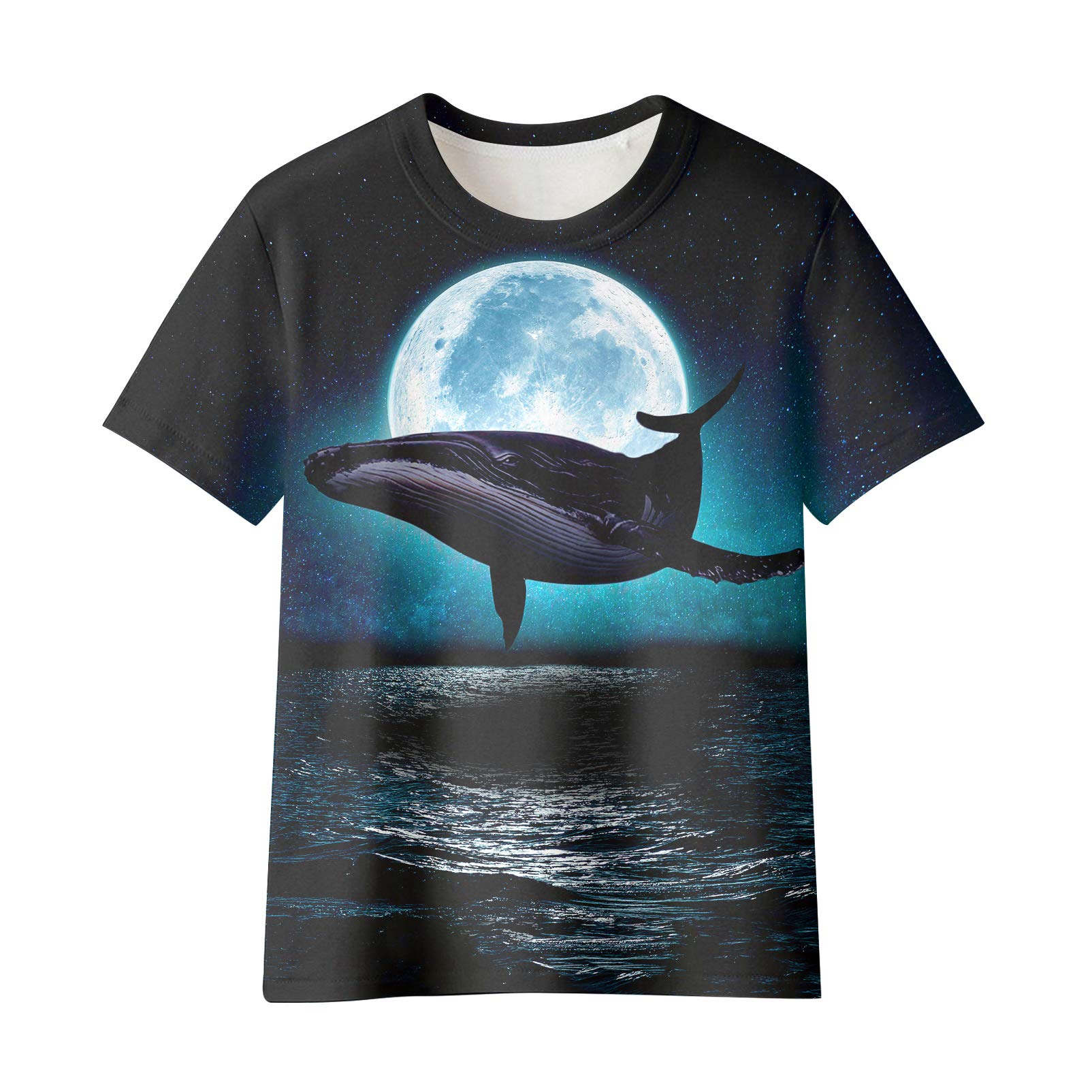 SYAIMN Boys Girls Shirts 3D Printed T-Shirts Colorful Graphic Short Sleeve Tees for Kids 6-16 Years