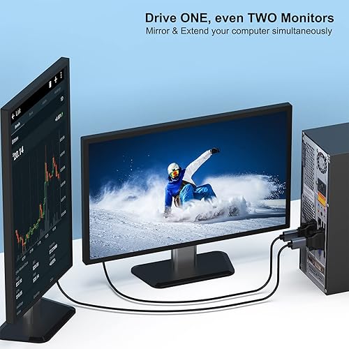 Miniatura 7 de Benfei - Adaptador bidireccional DVI DVI-D a HDMI macho a hembra con cable chapado en oro paquete de 2 unidades