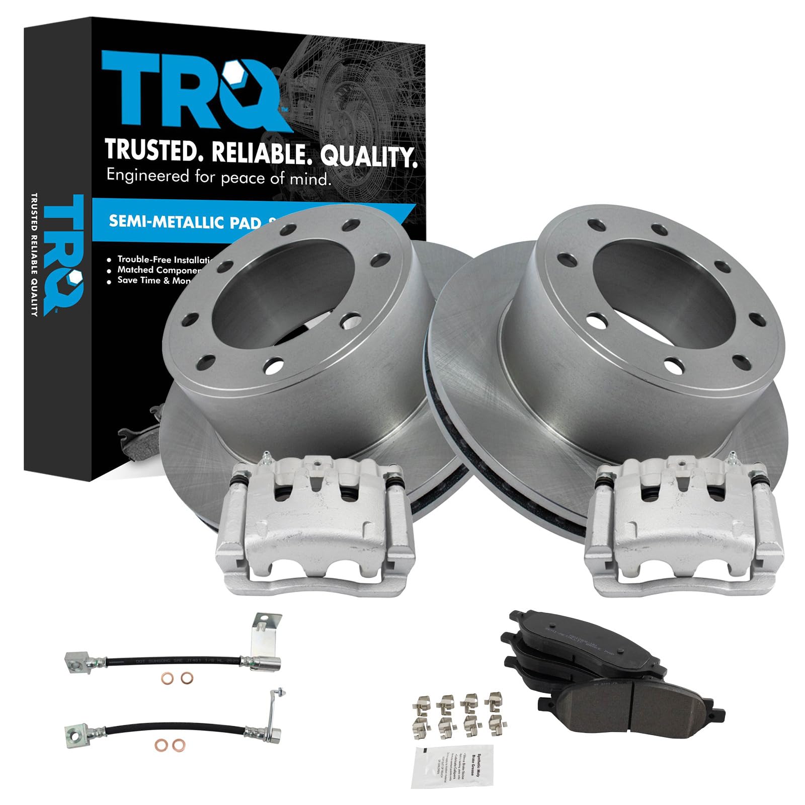 TRQ Brake Pad &amp; Rotor Kit Semi-Metallic
