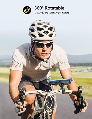 Miniatura 5 de Soporte de teléfono para motocicleta, mejora nunca se cae 0 sacudida Soporte de teléfono para bicicleta, 3s Put & Take Soporte de teléfono giratorio