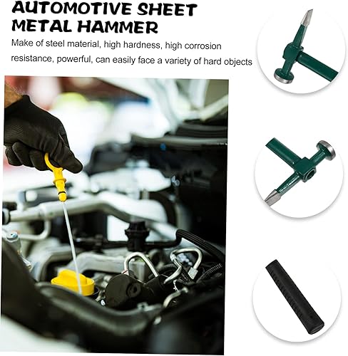 Miniatura 8 de DOITOOL Martillo de chapa de martillo de reparación de abolladuras de carrocería de coche recto para herramienta de carrocería de acero de alta