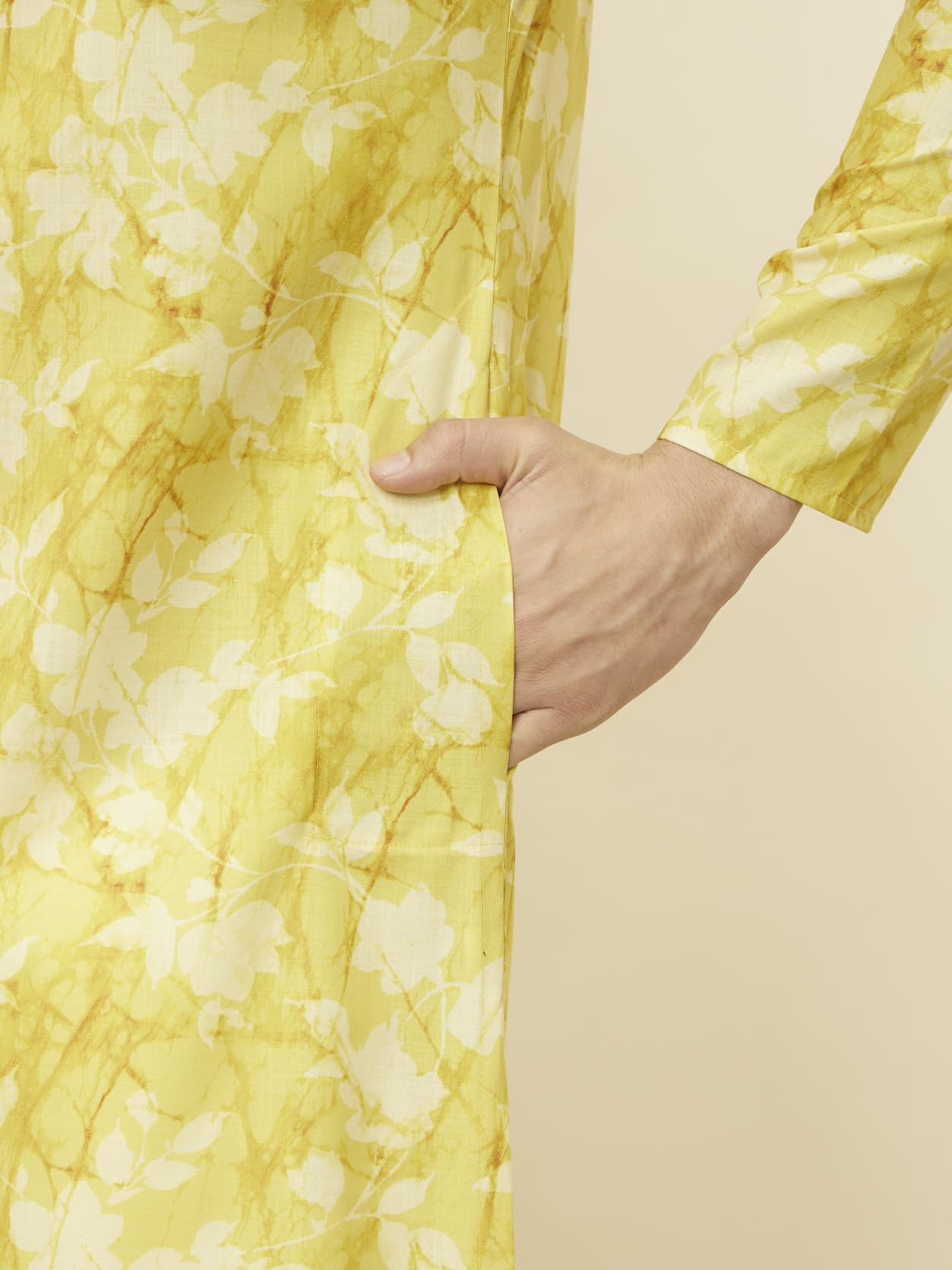 Manyavar Kurta da uomo in misto cotone con stampa floreale (1 pz)