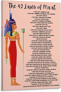 42 Laws Of Maat Poster Ancient Egyptian Art And Culture Canvas Wall Art Maat's 42 Ideal Art Posters Canvas Painting Posters And Prints Wall Art Pictures for Living Room Bedroom Decor 08x12inch(20x30