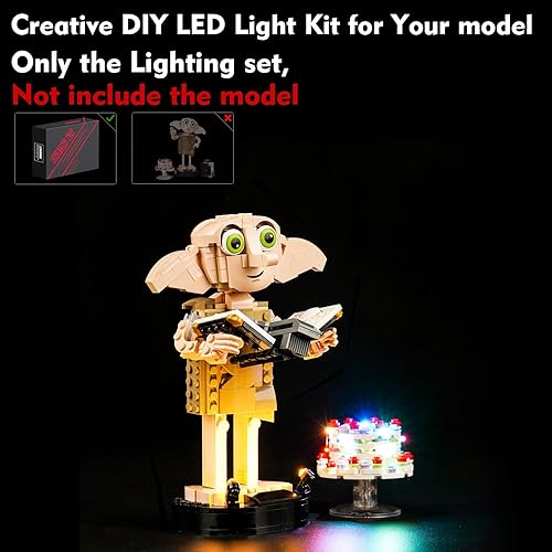 Miniatura 2 de VONADO Kit de luces LED para Dobby The House-Elf 76421, juego de iluminación creativa, accesorios compatibles con el juego de construcción 76421