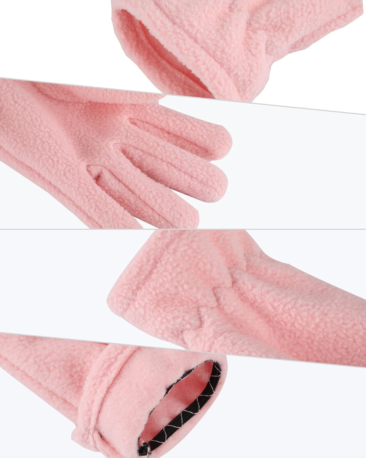 Geyoga 2 Pairs Kids Fleece Gloves Full Finger Winter Warm Gloves Cold Weather Mittens for Boy Girl - Image 4