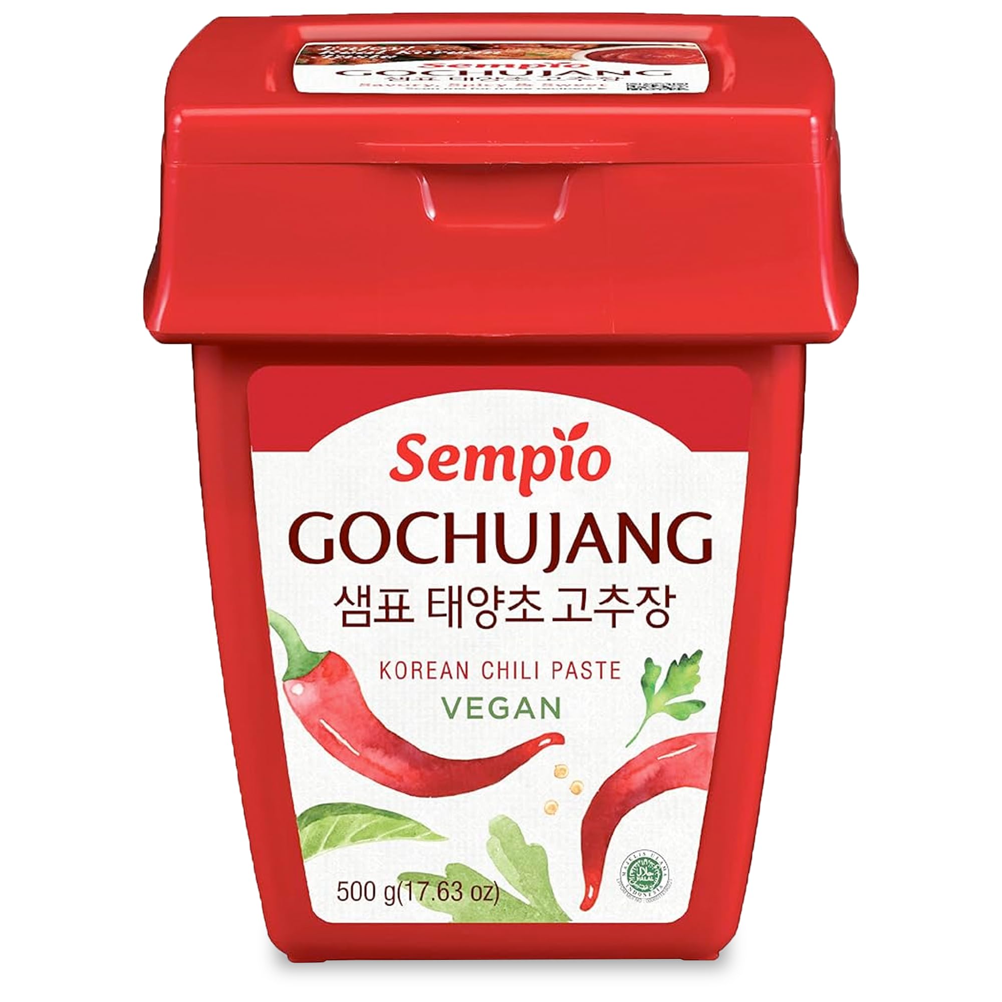 Vegan Gochujang - Mild Heat Korean Red Chili Pepper Paste: Spicy Sweet Savory Paste, Traditional Fermented Condiment for Cooking, Marinades, Dips, Halal Certified (1.1lbs/500g)